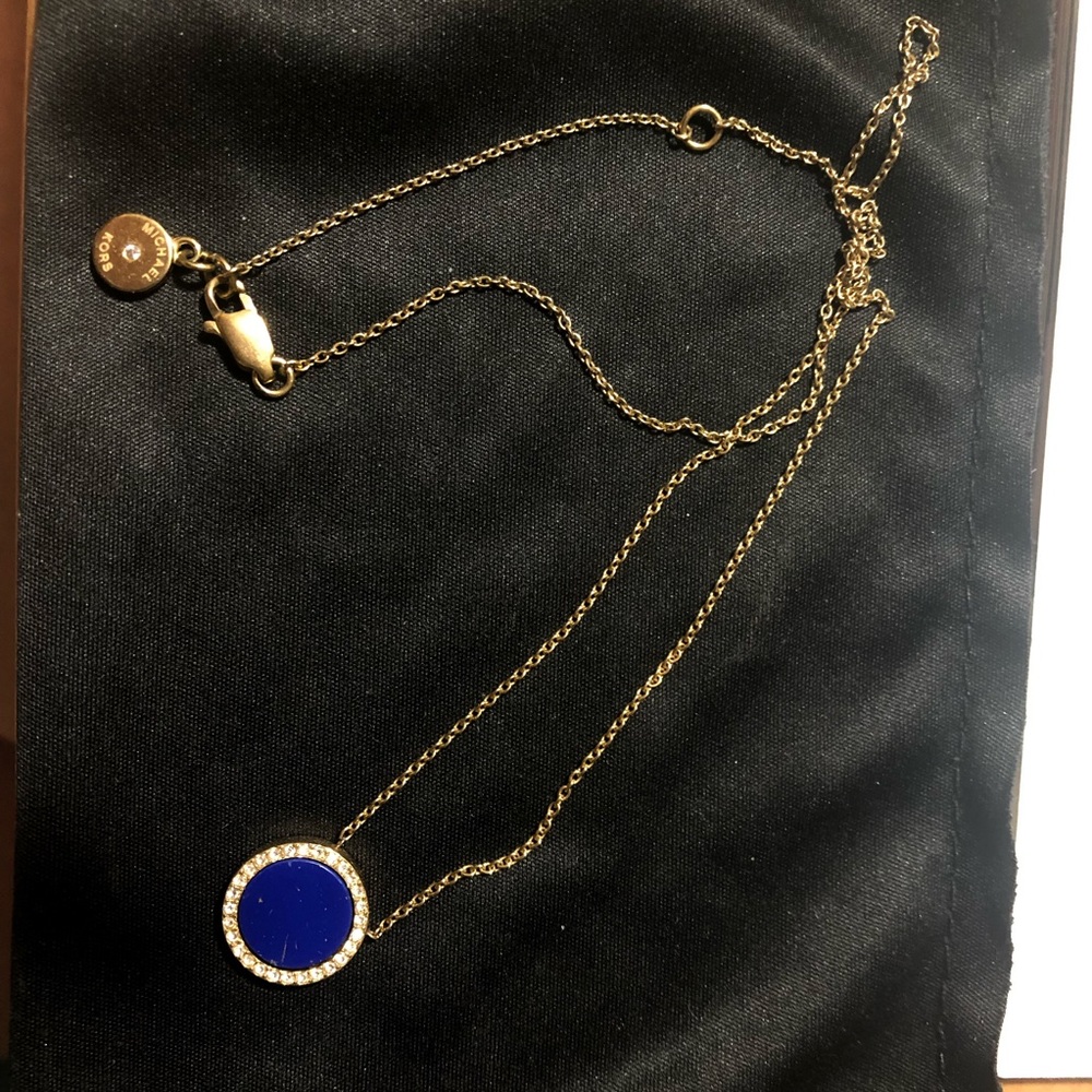Michael Kors necklace - blue pendant with crystals
